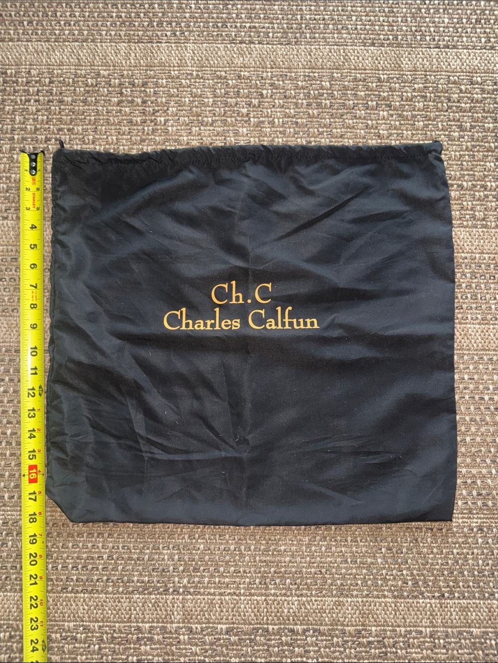Black Charles Calfun Drawstring Dust Bag